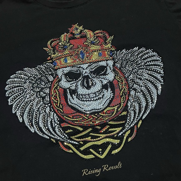 Ed Hardy Style Rising Revolt Rhinestone T Shirt - Picture 2 of 4
